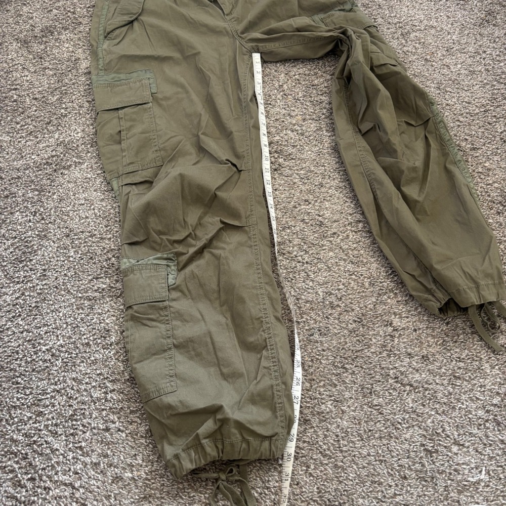y2k Abercrombie & Fitch Mens Cargo Pants Olive Green Utility Paratrooper 32 - Picture 8 of 10